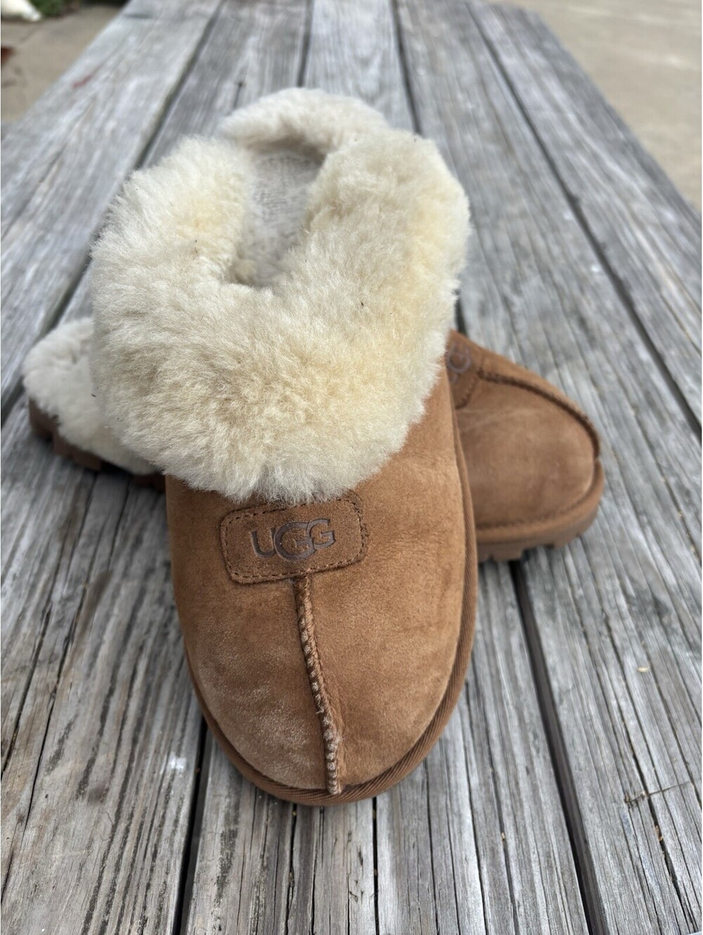 UGG Coquette Slippers Chestnut Sheepskin Shearling Men’s Size 12